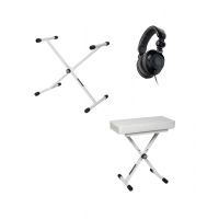 Quiklok Pack accessoires blanc pour clavier : stand + siège + casque - Vue 1